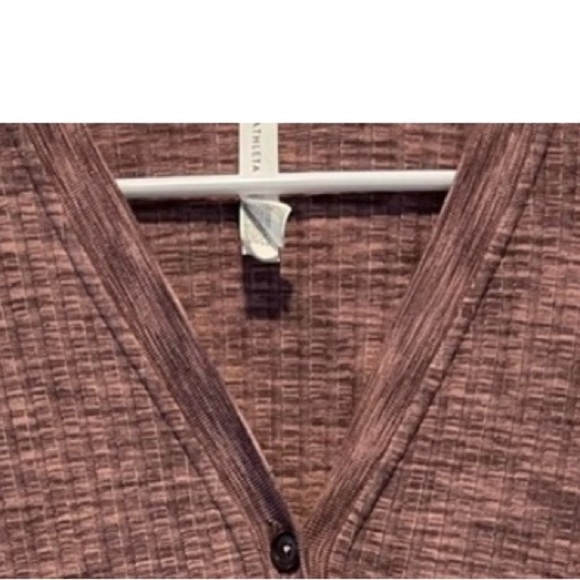 Athleta Women's Revolve Mahogany Heather Ribbed Button Cardigan Like New Medium - Picture 4 of 4